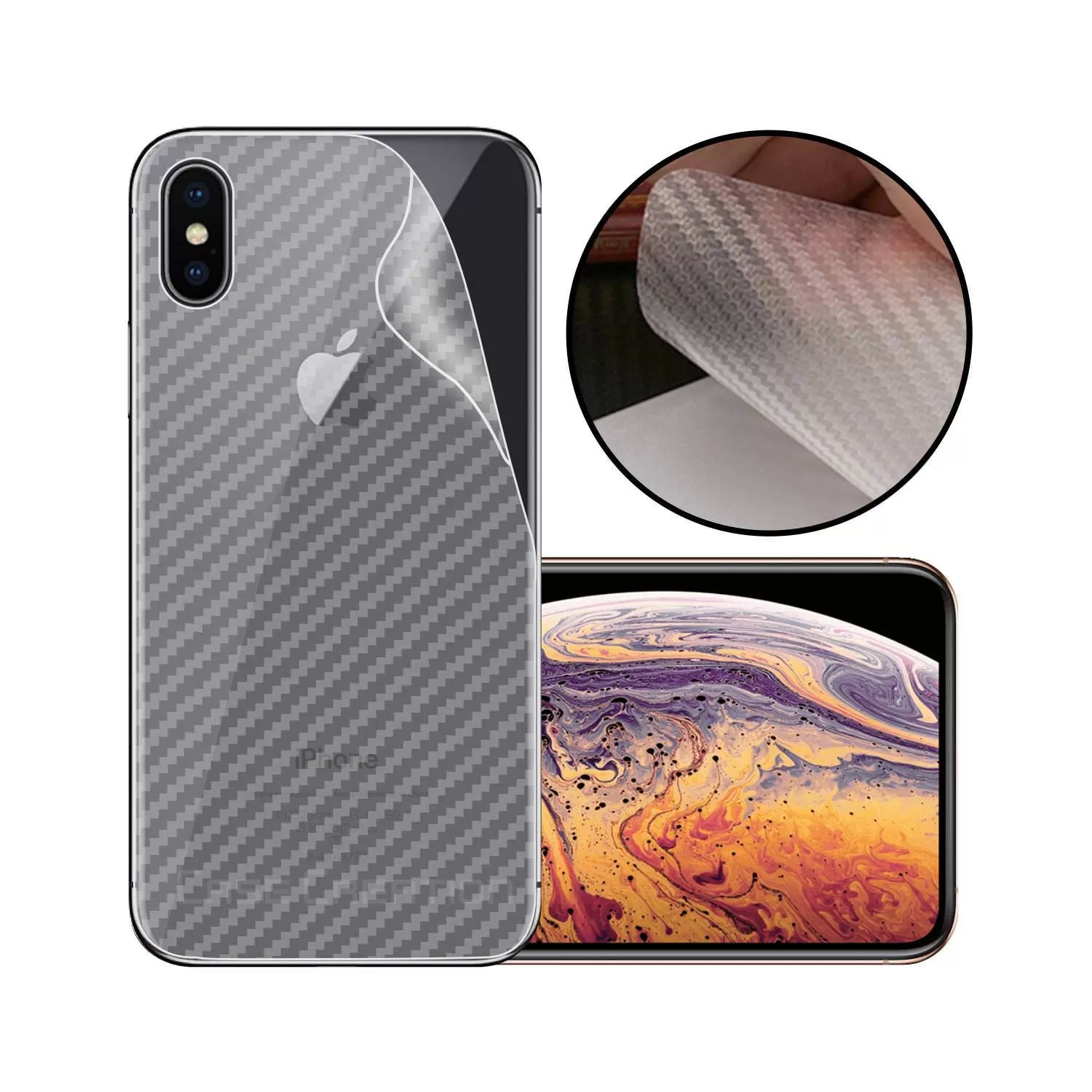Perfect for iphone 6 / 6s Carbon Fiber Transparent Film Mobi - image 6