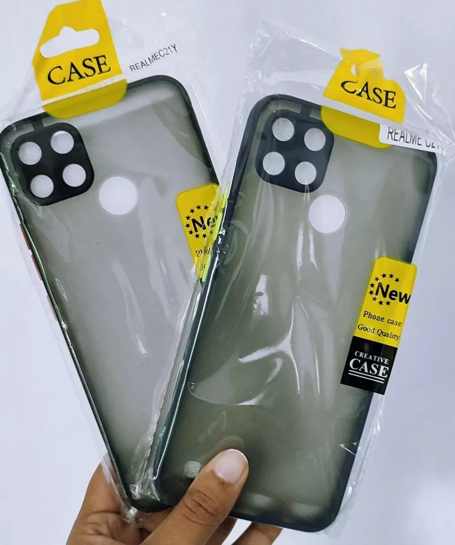 Blue Realme C21Y Gingle Series Shock Proof Case Back Cover w