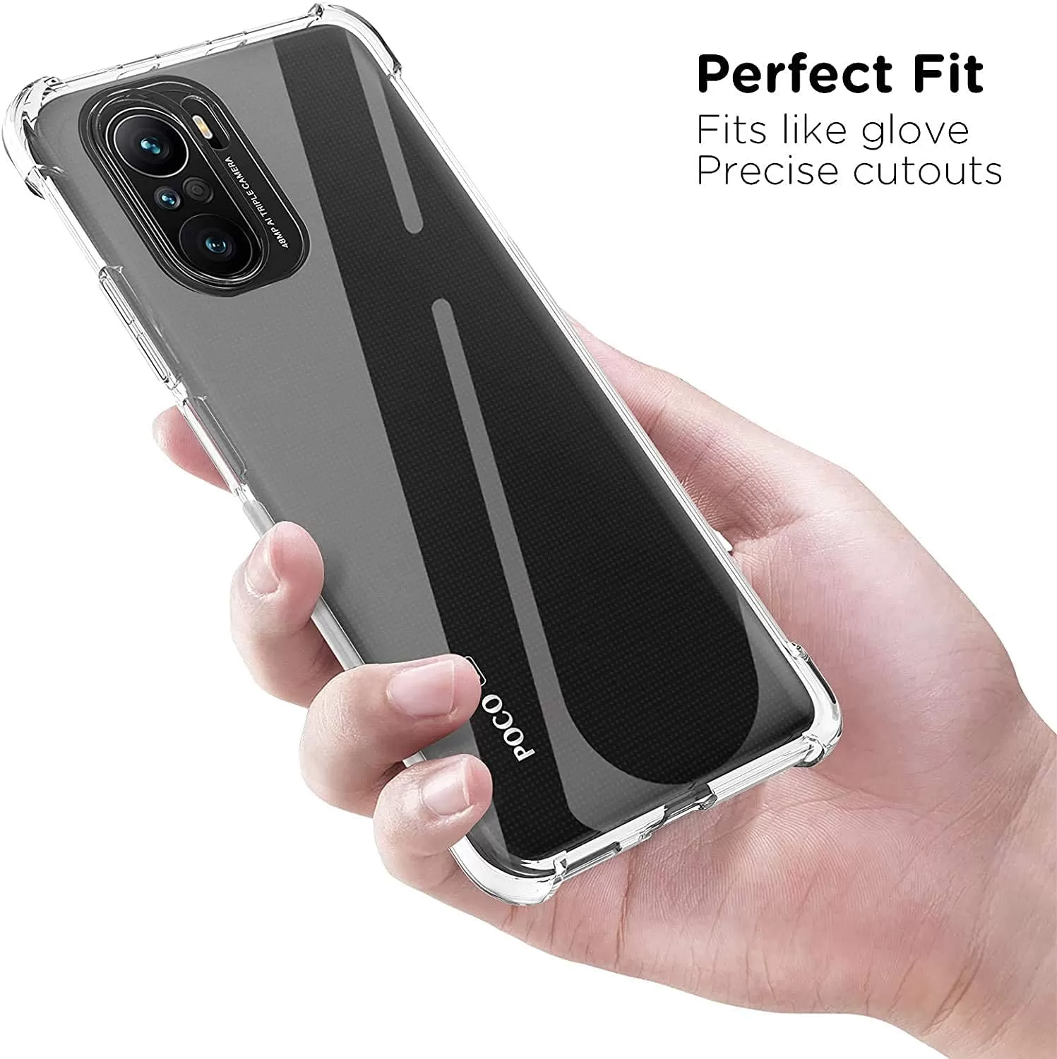 Clear Poco F3 Shockproof Case - Shockproof Transparent Case