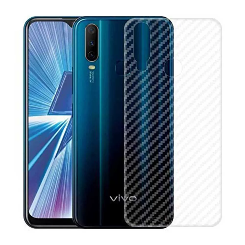 Clear Slim Transparent Carbon Fiber Film For Vivo Y12 Mobile