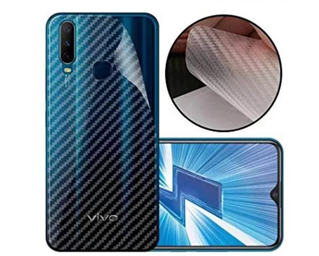 Clear Slim Transparent Carbon Fiber Film For Vivo Y12 / Y11 - image 2