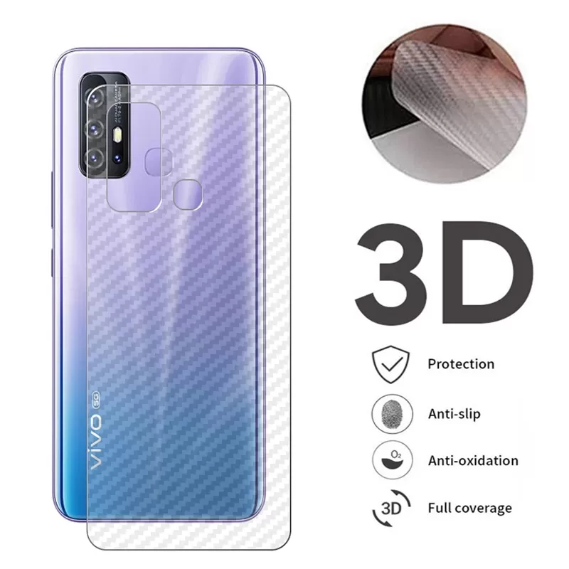 Clear Slim Transparent Carbon Fiber Film For Vivo Y20s Mobil