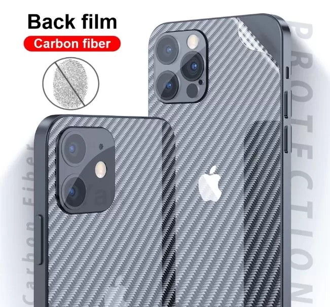 IPHONE 14 Clear Slim Transparent Carbon Fiber Film For i Pho - image 2