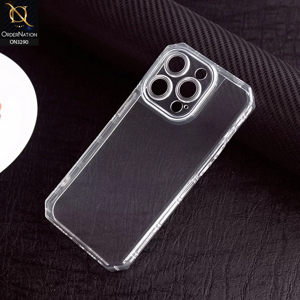 iPhone 14 Pro Max Luxury Transparent Airbag Bumper Case For