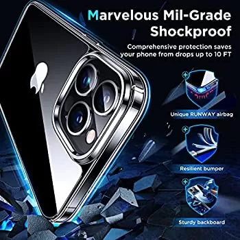 iPhone 14 Pro Max Luxury Transparent Airbag Bumper Case For - image 4