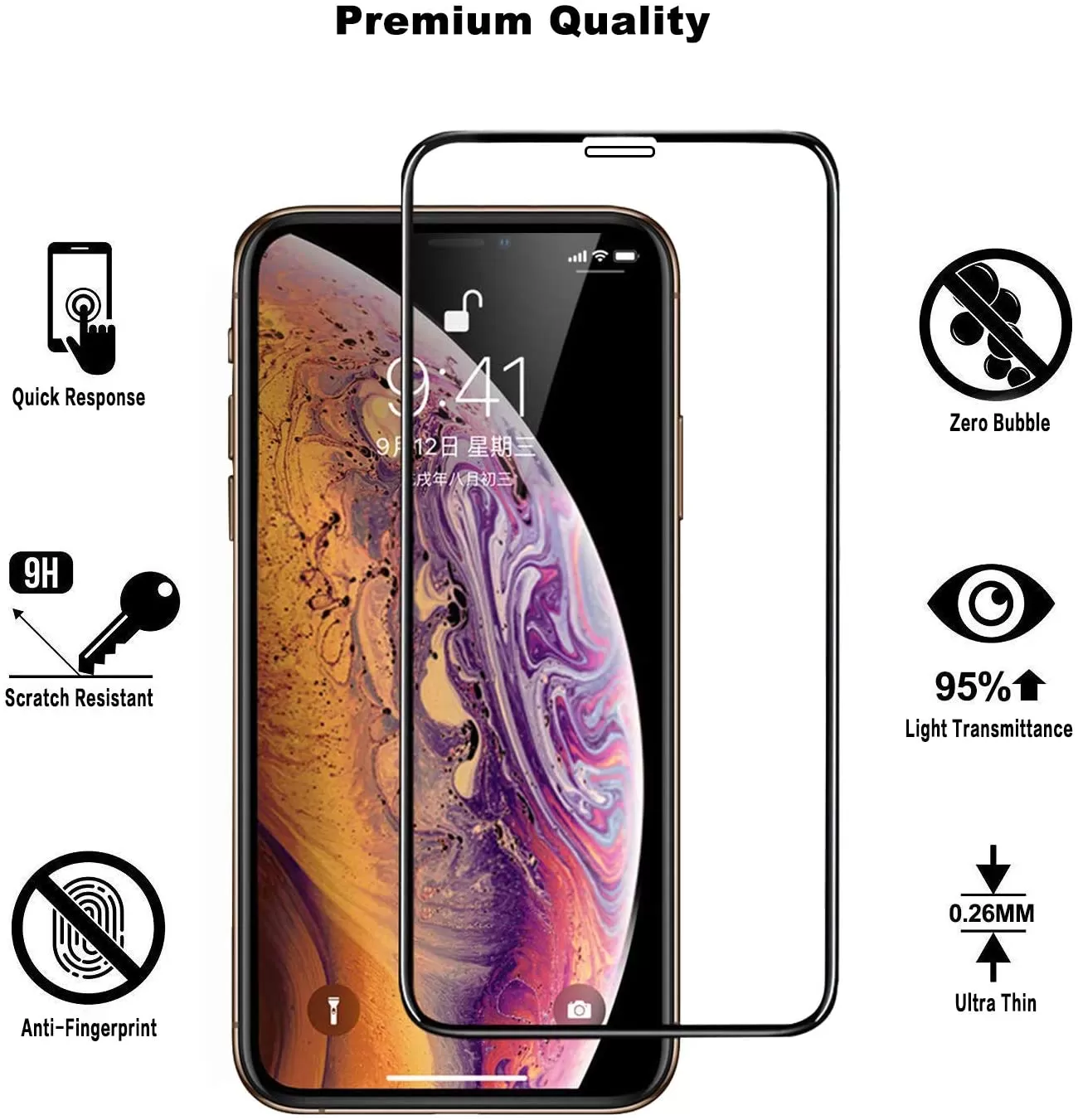 iPhone_X Tempered Glass Screen Protectors Protective Guard H - image 2