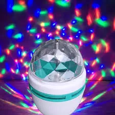 LED Full Color Rotating B22 3W Auto Crystal Ball Bulb AC 85- - image 1