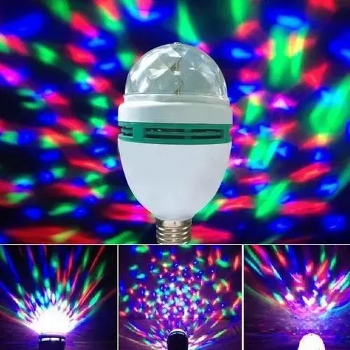 LED Full Color Rotating B22 3W Auto Crystal Ball Bulb AC 85- - image 3