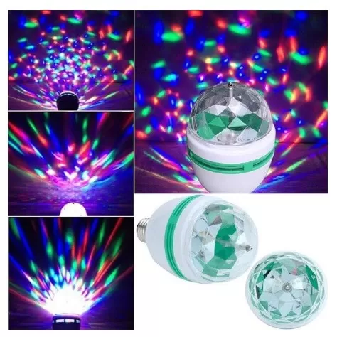 LED Full Color Rotating B22 3W Auto Crystal Ball Bulb AC 85- - image 2