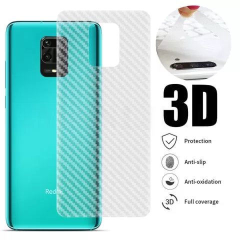 Poco X3 Clear Slim Transparent Carbon Fiber Film For Mi Redm - image 1