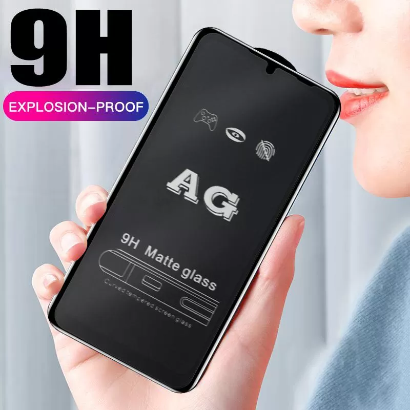 Realme Q2i Stylish Full Cover Matte Texture Tempered Glass n - image 2