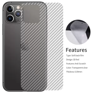 Clear Slim Transparent Carbon Fiber Film For iPhone_ 13 Mobi