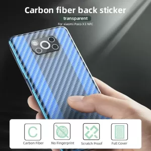 Clear Slim Transparent Carbon Fiber Film For Mi Poco X3 / X3