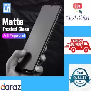Samsung Galaxy A12 Matte Frosted Full Tempered Glass Anti-Fi