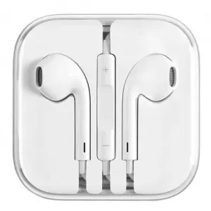 White Earpods Earphone with Mic - High Quality 3.5mm Headpho