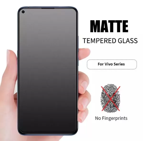 Vivo Y15s Stylish Full Cover Matte Texture Tempered Glass no - image 1