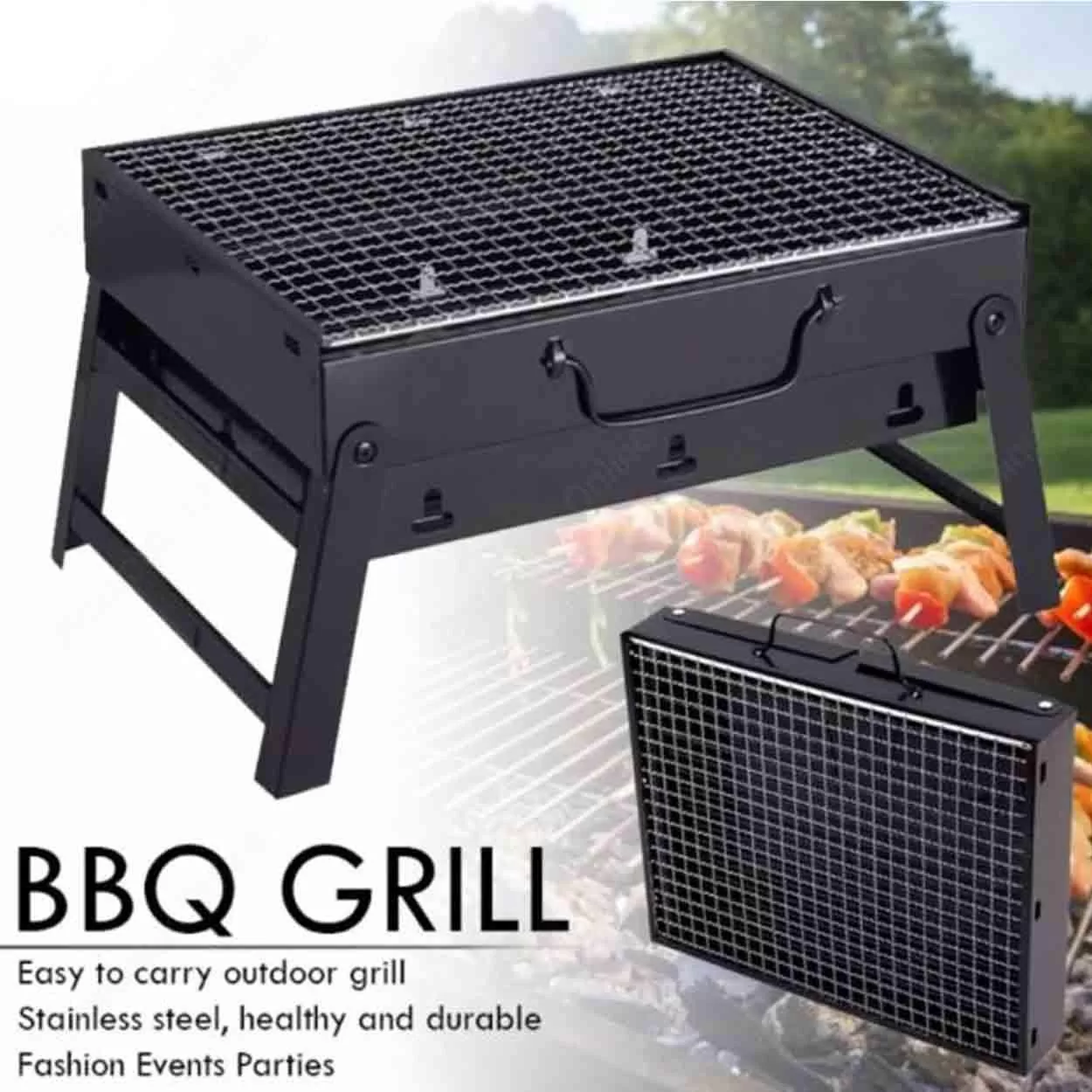 Black Portable BBQ Machine Outdoor BBQ Grill - image 2