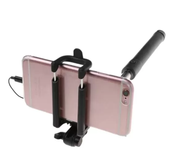 Black Selfie stick wired Stainless steel Extendable Handheld - image 4