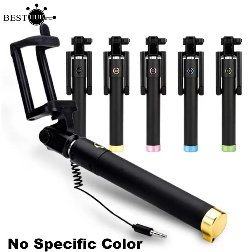 Black Selfie Stick Wired Stainless Steel Monopod Extendable - image 3