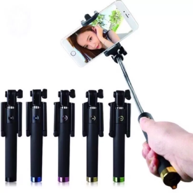 Black Selfie Stick Wired Stainless Steel Monopod Extendable - image 4