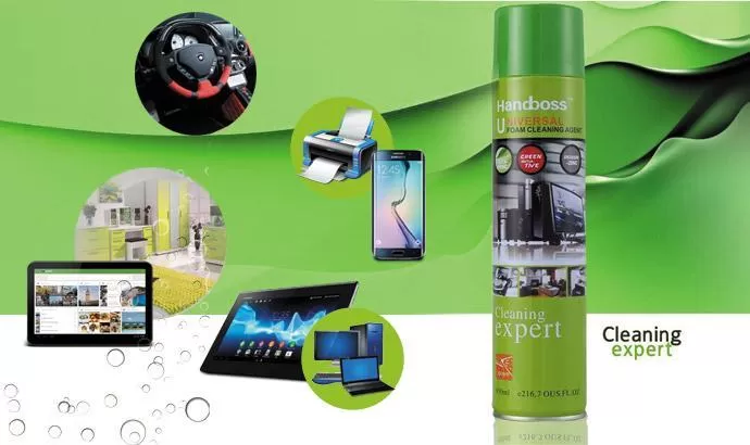 Green Universal Foam Home Cleaner With Brush Leather Fabric - image 1