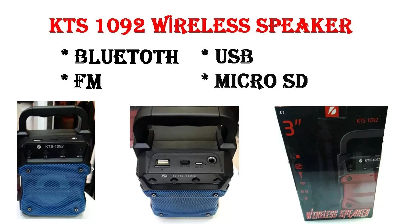 KTS 1185 1092 Portable Wireless Bluetooth Speaker with Flash - image 2