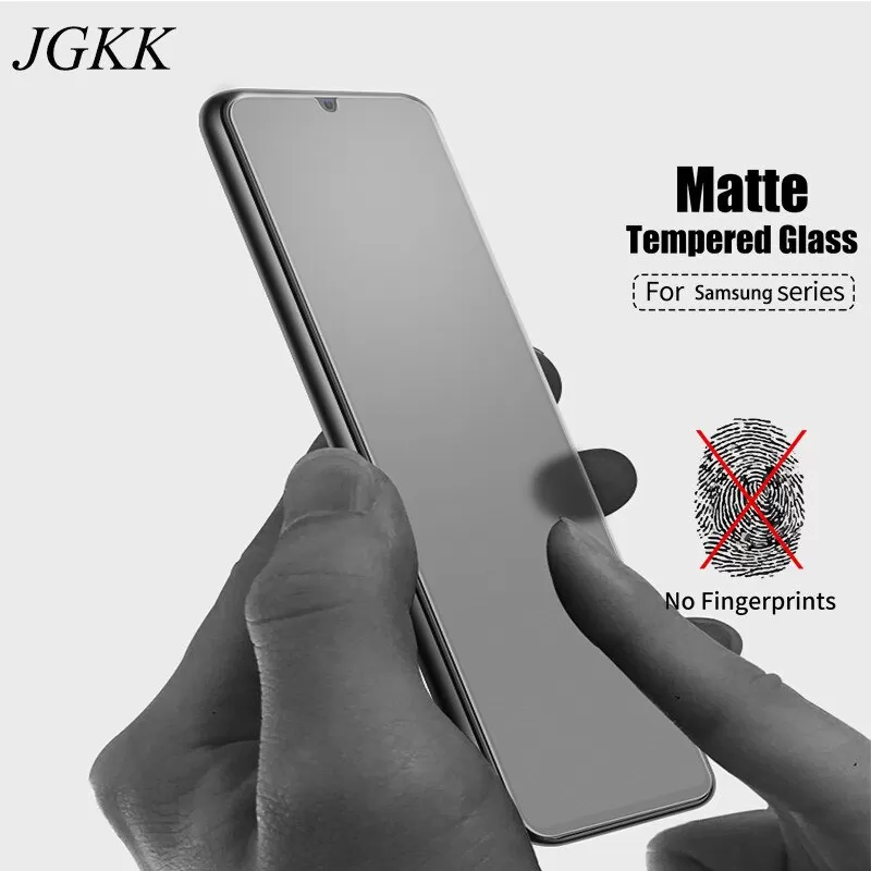 Oppo A32 Stylish Full Cover Matte Texture Tempered Glass non - image 2