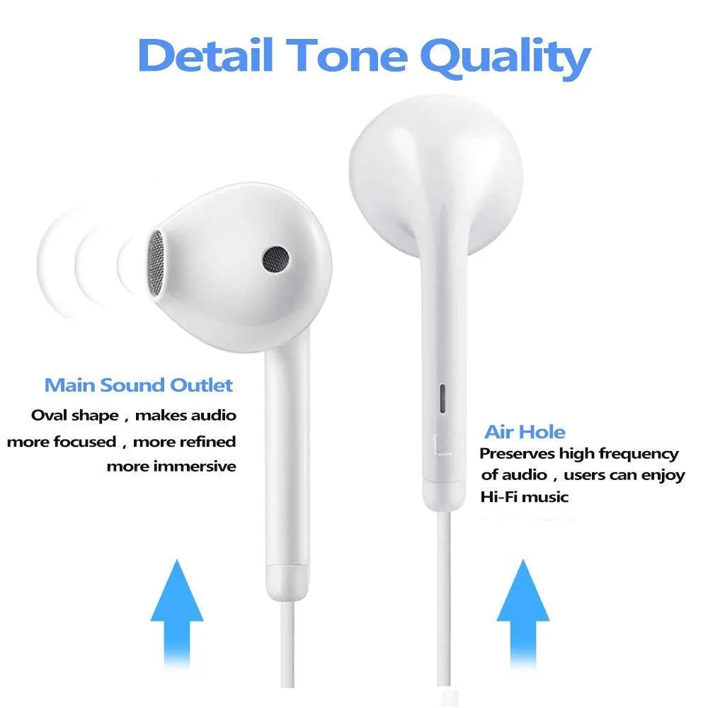 White Headset - High quality Earphone Headset Handfree Earpo - image 3