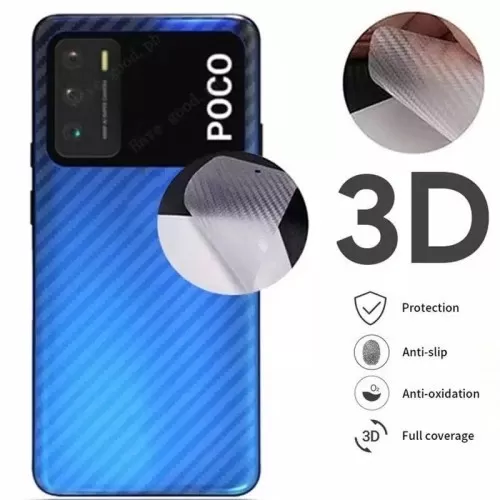 Xiaomi Mi POCO M3 Carbon Fiber Protective Back Sticker / Car - image 4
