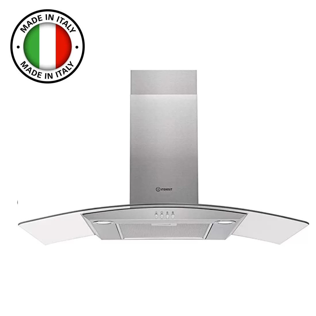 Indesit Wall Mounted 90Cm Cooker Hood Curve Ihgc 9.5F Am X