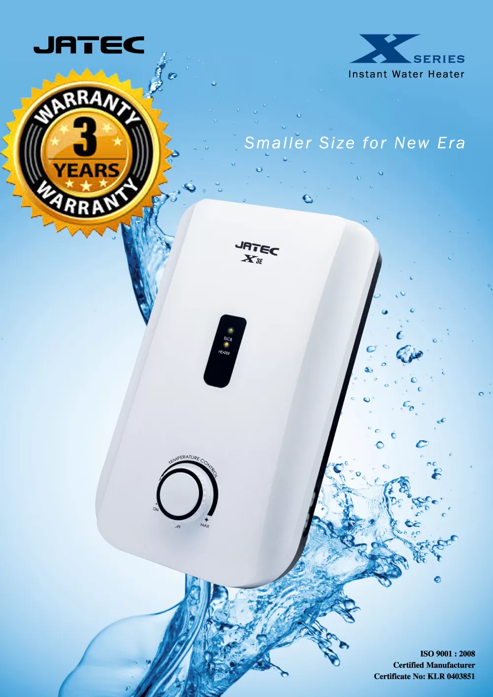 Jatec Instant Hot Water Shower Multy-Point X3Em 6.5Kw