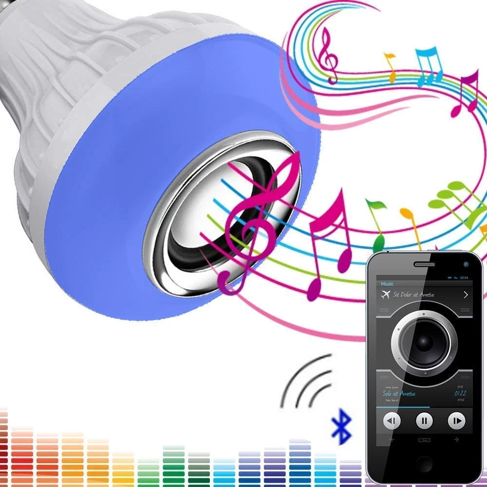 12W LED Music Light Bulb B22 Night Light RGB Color - image 2
