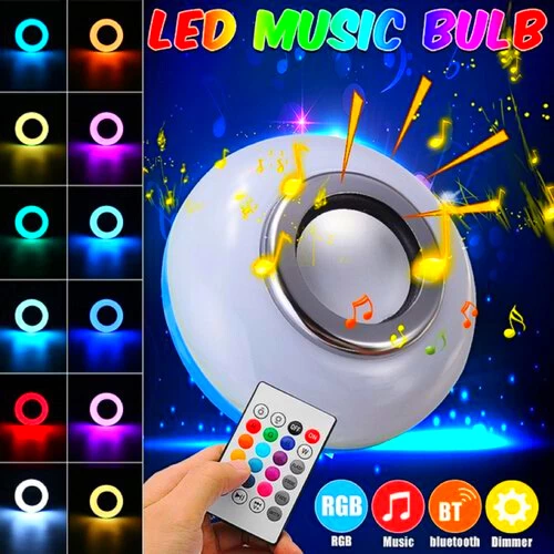 12W LED Music Light Bulb B22 Night Light RGB Color - image 3