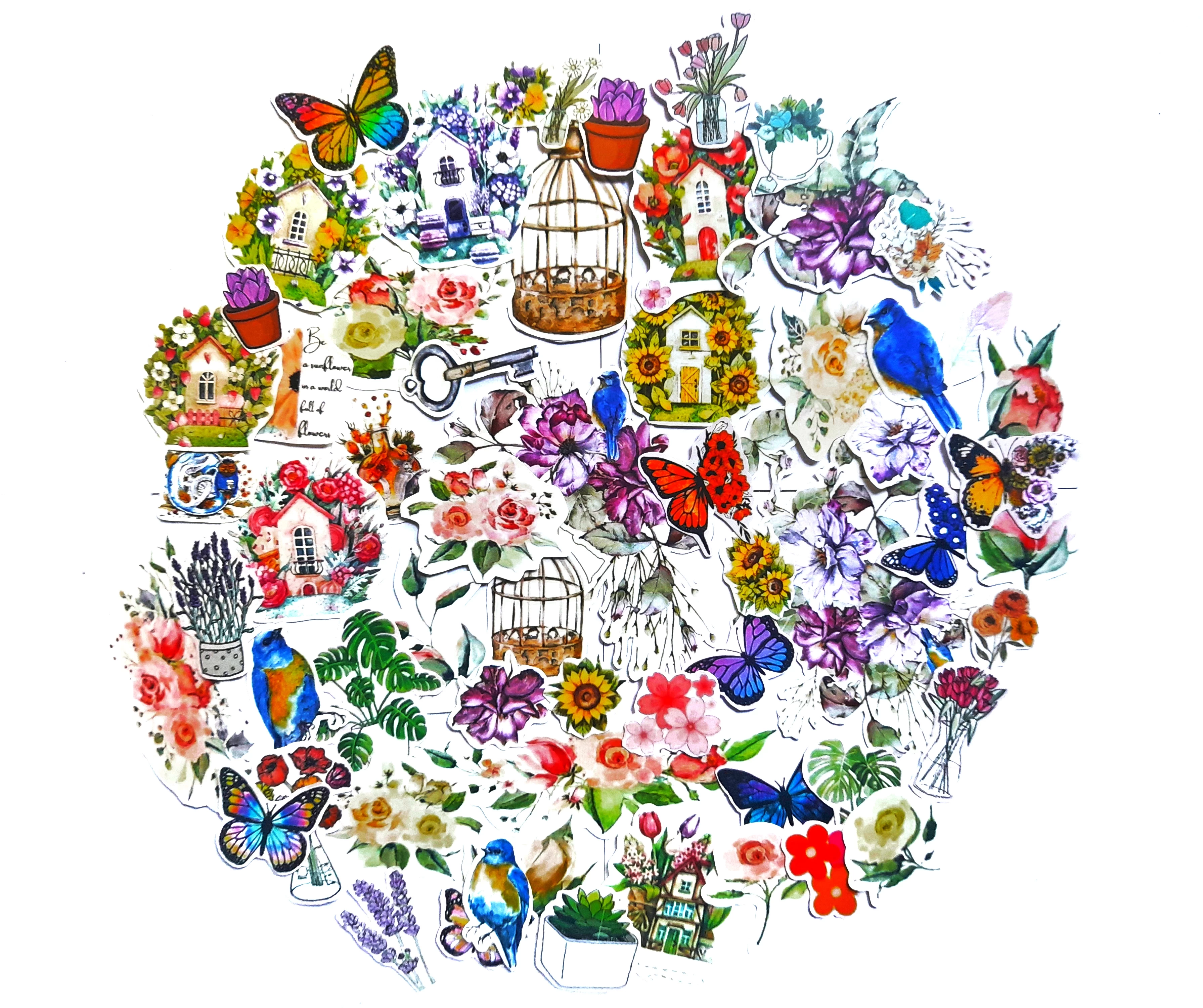 25Pcs Flower & Butterfly Stickers for Journal Books - image 2