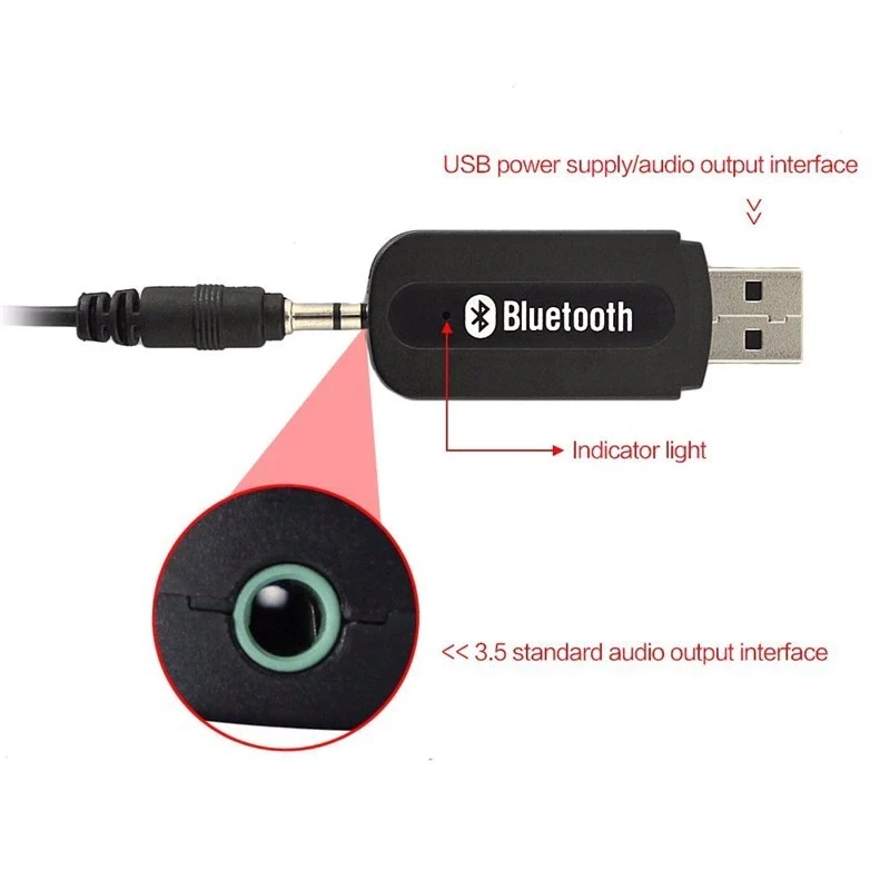 3.5mm Jack USB Bluetooth AUX Wireless Car Audio Receiver - image 2