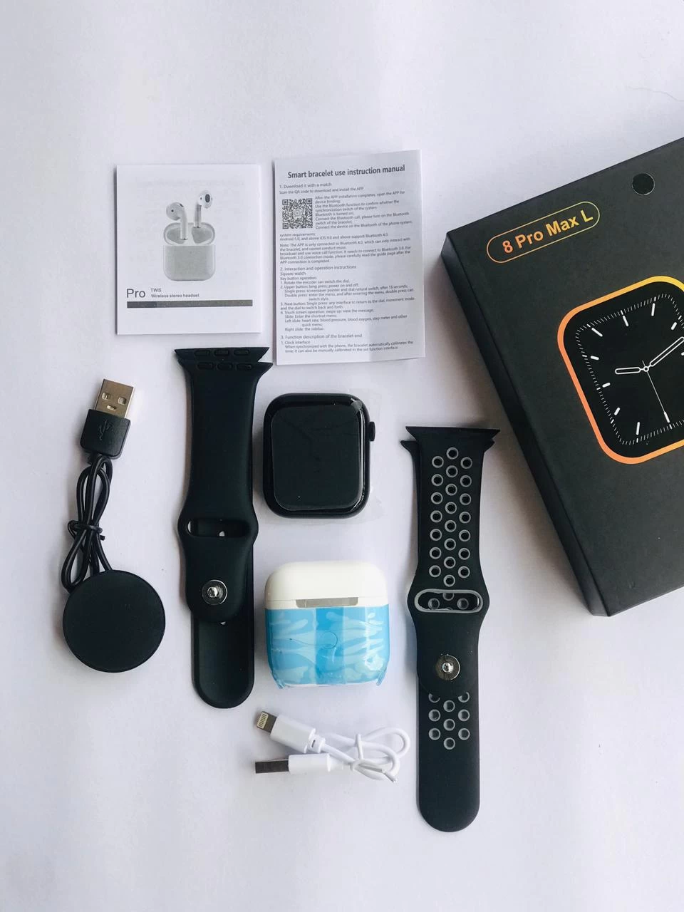 8PRO MAX smart watch giftbox with EARPHONE+ EXTRA STRAP - image 3