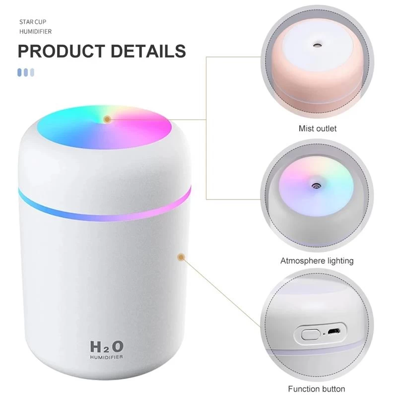 Air Humidifier 300ml USB Ultrasonic Aroma Purifier - image 4