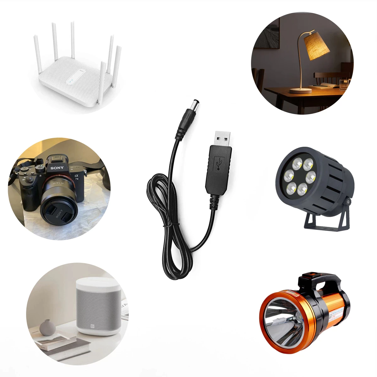 DC 5V to 12V USB Cable WiFi Router to Powerbank Cable - image 4