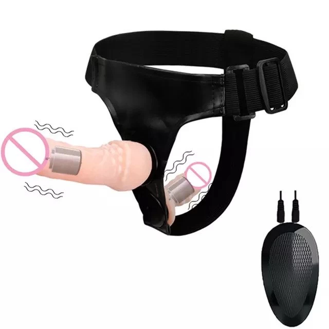 Vibrating Realistic Double Dildo Harness Strap On - image 4