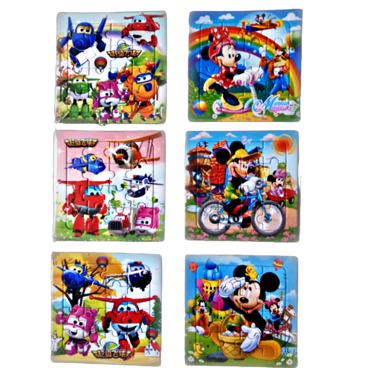 Kids 6 Paper Puzzle And 6 Colouring With Cartoon Design - image 2