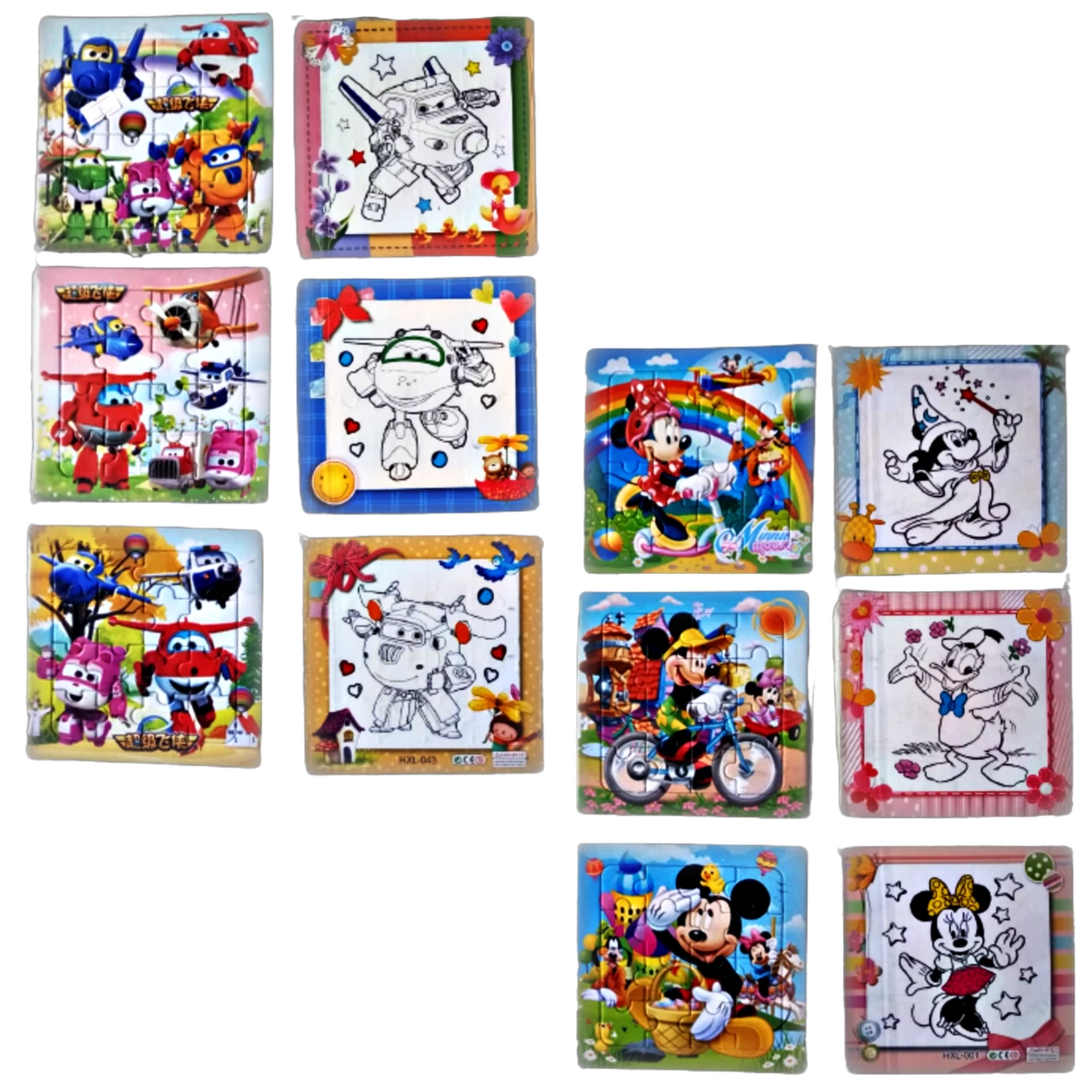 Kids 6 Paper Puzzle And 6 Colouring With Cartoon Design - image 8