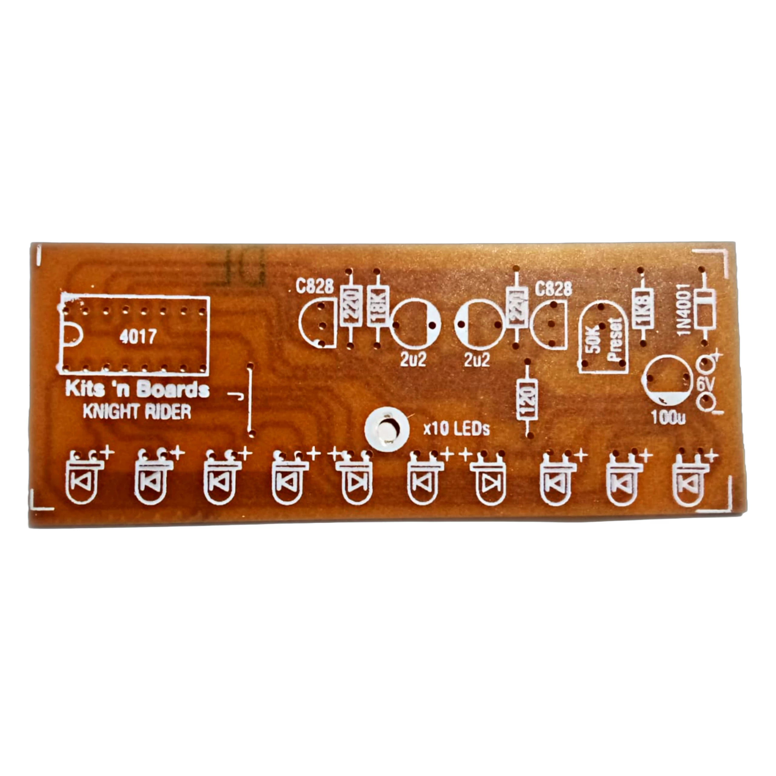 Knight Rider 10 LED DIY Circuit Kit with Parts and PCB - image 2