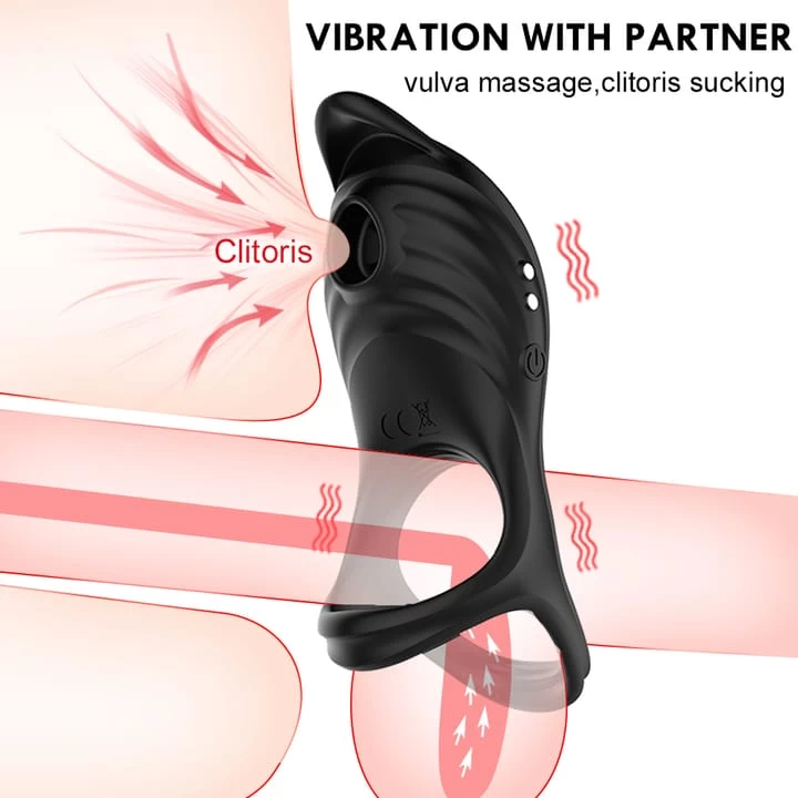 Licking Clitoris with Penis Ring Vibrator couple Sex toy - image 5