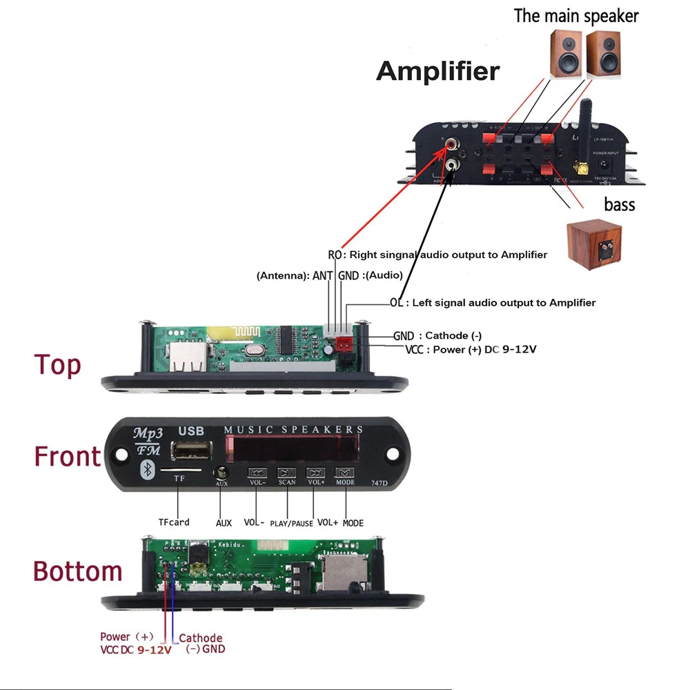 MP3 Decoder Board 5V 12V Audio Module With RemoteControl - image 2