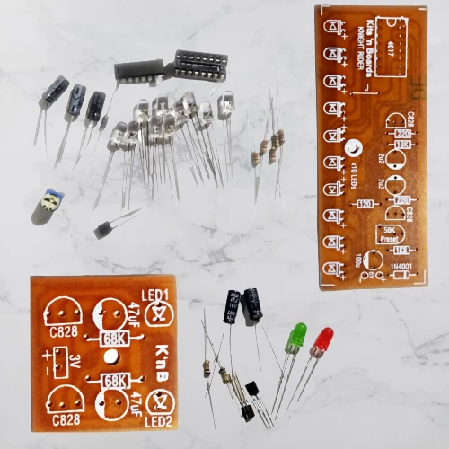 Multivibrator and Knight Rider circuit Parts with PCB - image 2