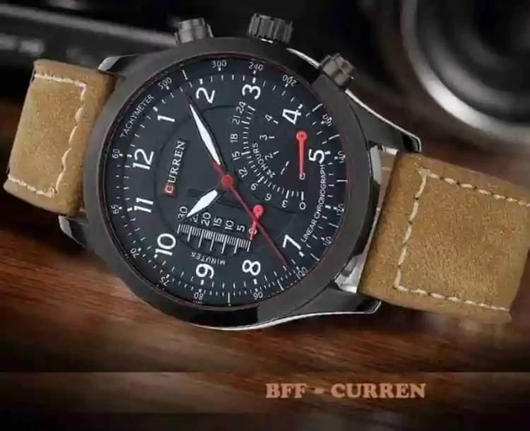 NO 1 Curren Luxury Leather Band Wrist Watch For Men - image 2