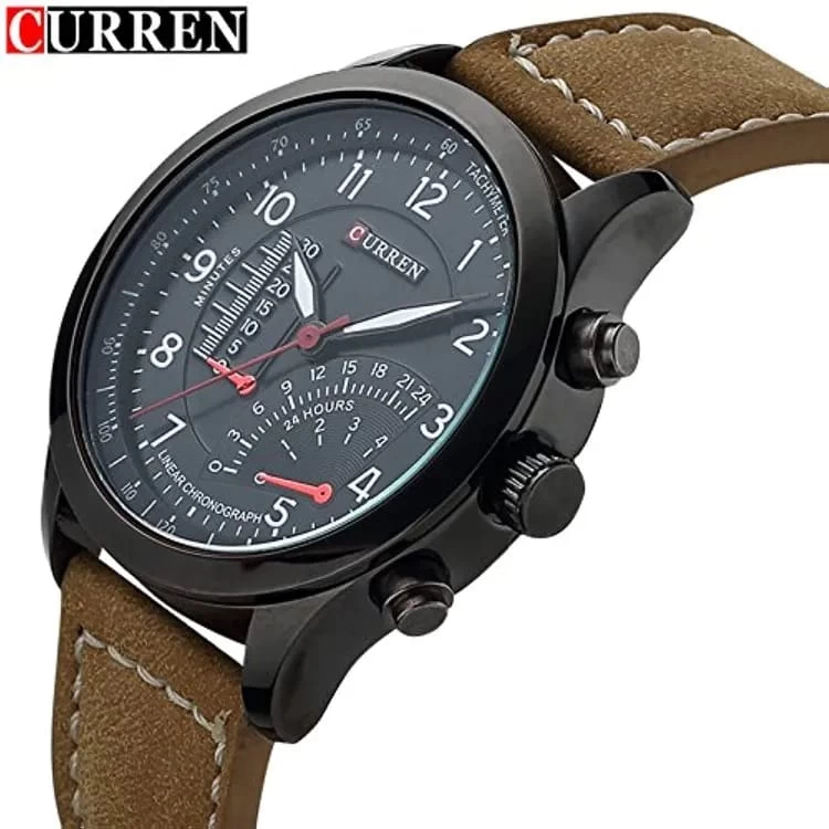 NO 1 Curren Luxury Leather Band Wrist Watch For Men - image 1