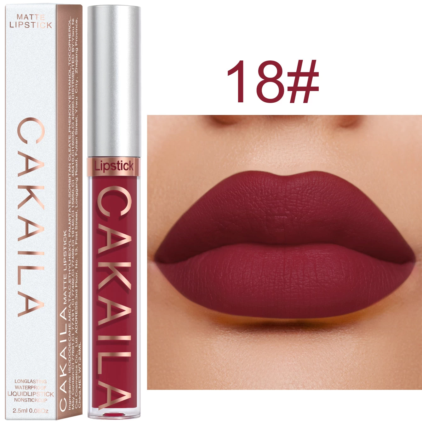 Waterproof Cakaila Matte Color Liquid bold  lipstick - image 3