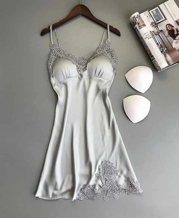 Women's Lace Satin Silk Sleepwear Pajamas night dress - image 6