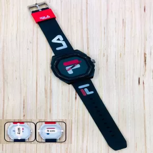 FILA MENS RUBBER BELT WATCH Black